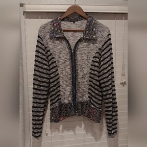Striped Black and Gray Women's Sweater